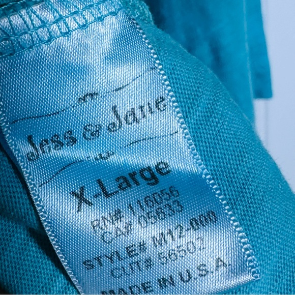 Jess & Jane Women's Blue Graphic Top Tunic Side Pockets Size XL Relax Fit Casual - Picture 9 of 9